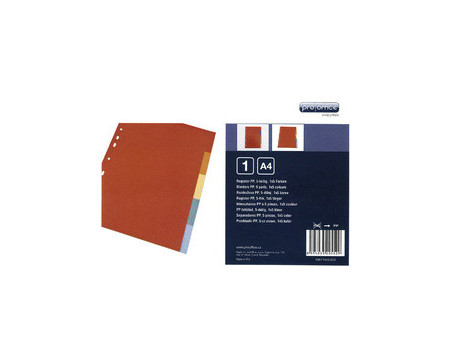 proOFFICE Intercalaires en plastique, uni, A4, 10 touches