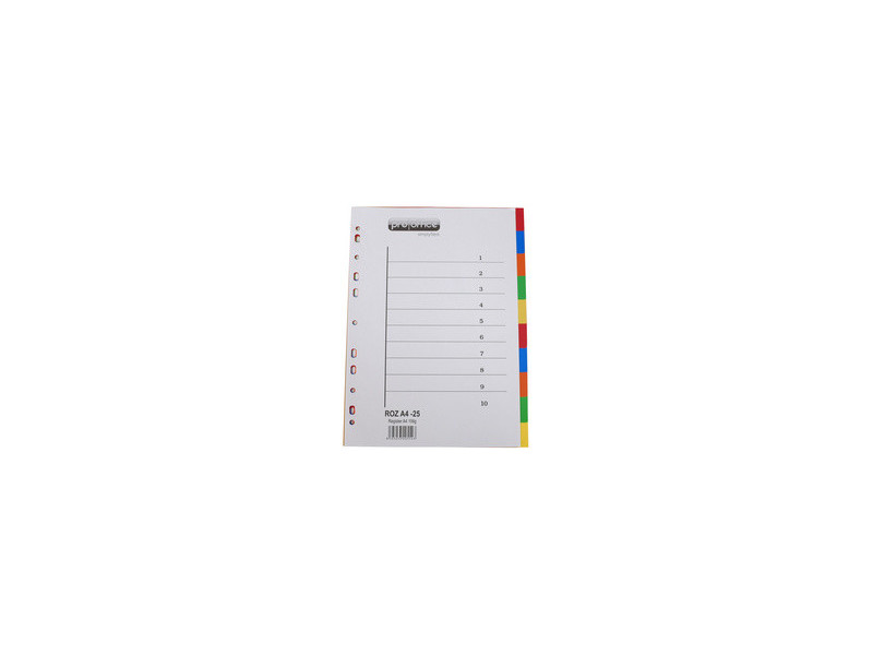 proOFFICE Intercalaires en plastique, uni, A4, 5 touches