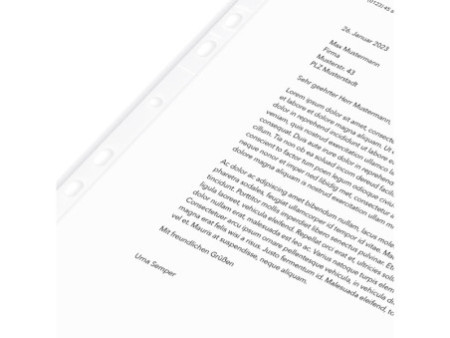 proOFFICE Pochette perforée, A4, PP, 50 microns, transparent