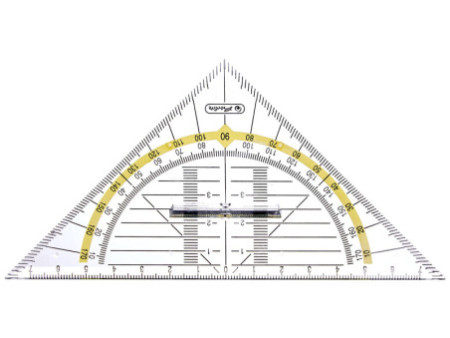 herlitz Equerre géométrique, hypoténuse: 160 mm, avec