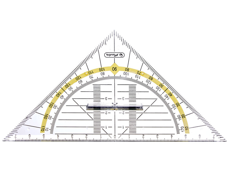 herlitz Equerre géométrique, hypoténuse: 160 mm, avec