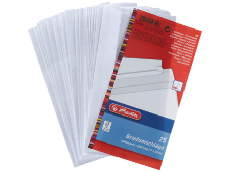 herlitz Envellope, format long, sans fenêtre, blanc
