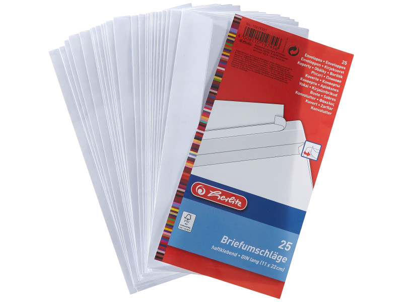 herlitz Envellope, format long, sans fenêtre, blanc