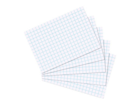 herlitz Fiches bristol, A5, quadrillé, blanc