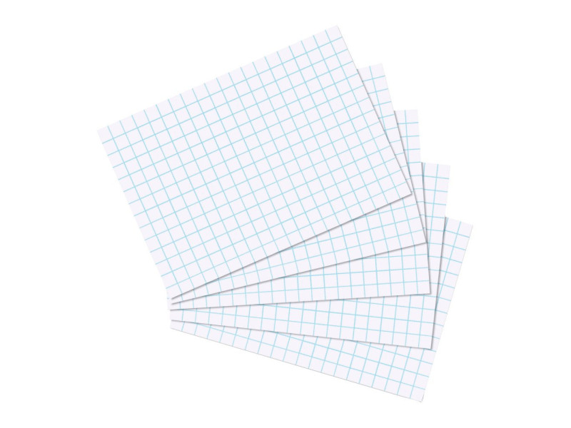 herlitz Fiches bristol, A5, quadrillé, blanc