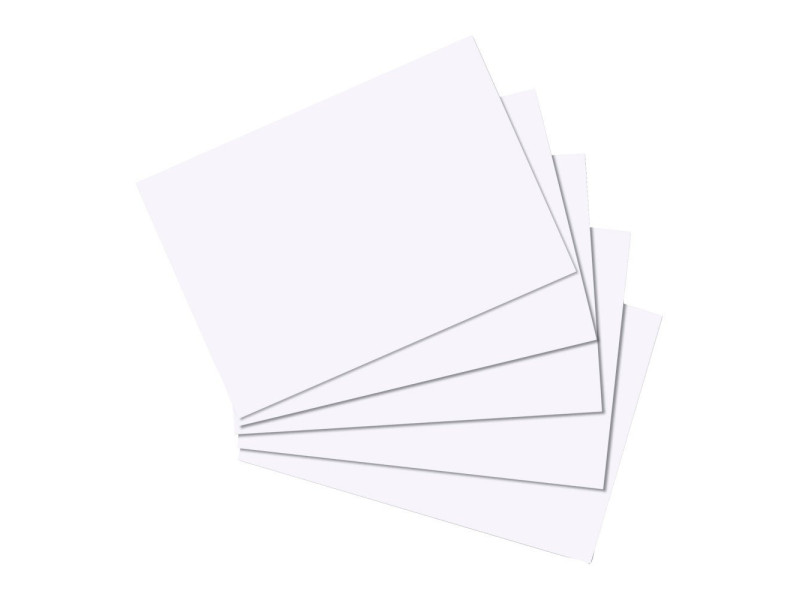 herlitz Fiches bristol, A5, uni, blanc