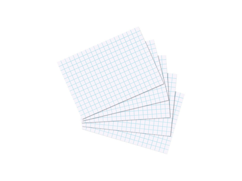 herlitz Fiches bristol, A7, quadrillé, blanc