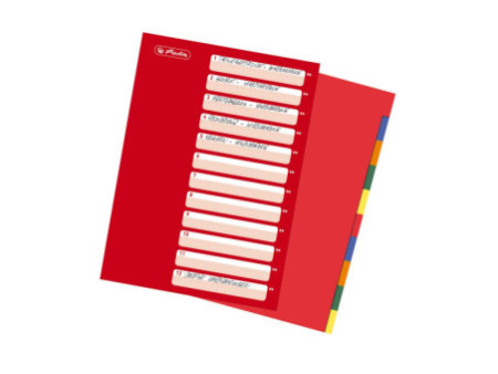 herlitz Intercalaires en plastique, uni, A4, 10 touches