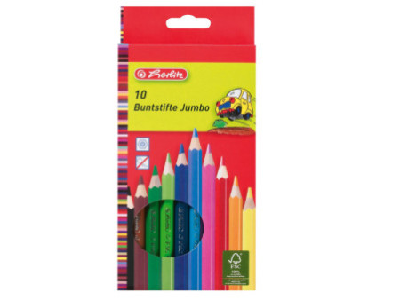 herlitz Crayons de couleur Jumbo, hexagonal, étui en carton