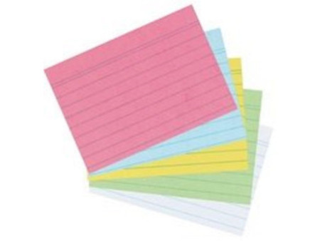 herlitz Fiches bristol, A7, ligné, rose