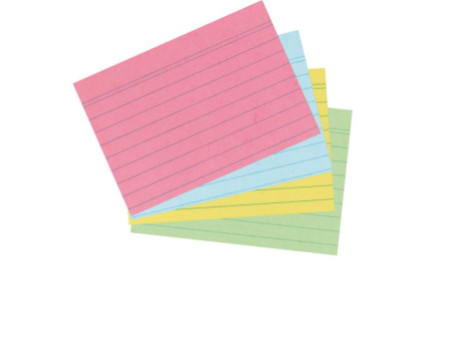 herlitz Fiches bristol, A7, ligné, assorti