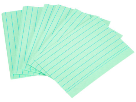 herlitz Fiches bristol, A8, ligné, vert