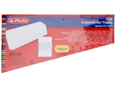 herlitz Intercalaires, trapézoidal, carte lustrée, blanc