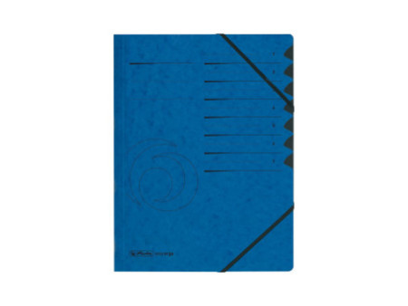 herlitz Trieur easyorga, A4, carton, 7 compartiments, bleu