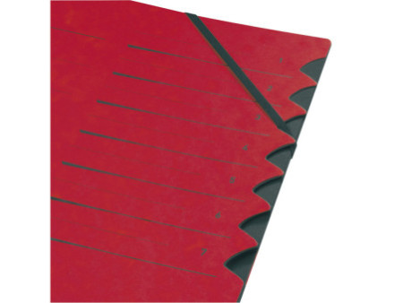 herlitz Trieur easyorga, A4, carton, 7 compartiments, rouge
