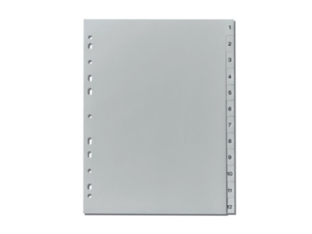 herlitz Intercalaires en plastique, chiffres, A4, 12 touches
