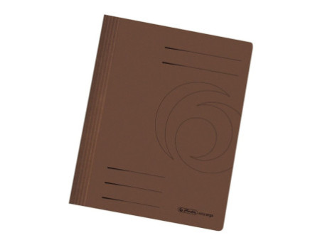 herlitz Chemise à lamelle easyorga, A4, carte lustrée, brun