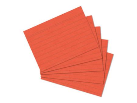 herlitz Fiches bristol, A6, ligné, orange