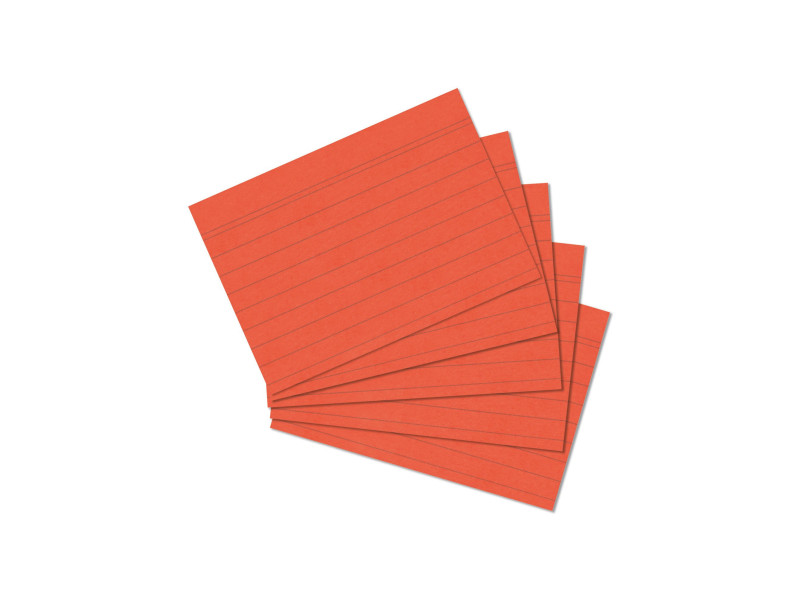 herlitz Fiches bristol, A7, ligné, orange