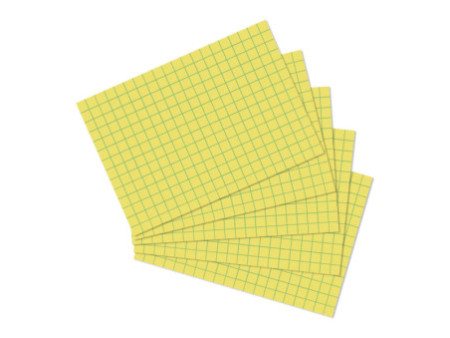 herlitz Fiches bristol, A6, quadrillé, jaune