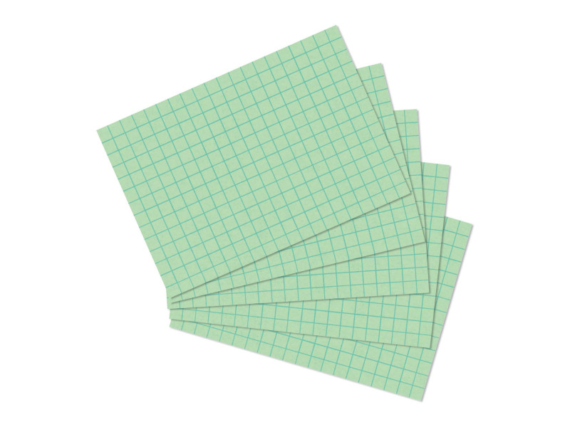 herlitz Fiches bristol, A6, quadrillé, vert