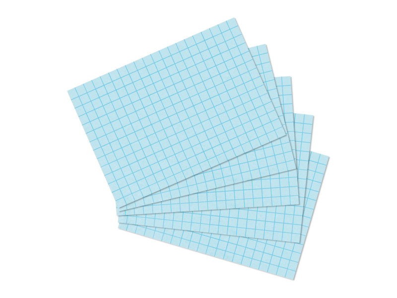 herlitz Fiches bristol, A6, quadrillé, bleu