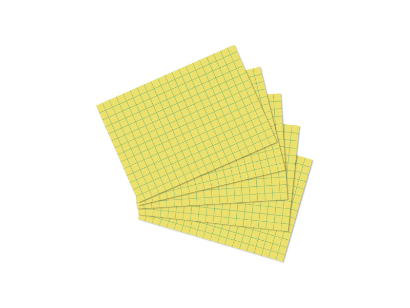 herlitz Fiches bristol, A7, quadrillé, jaune