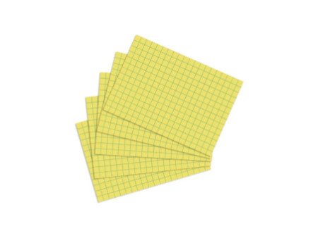 herlitz Fiches bristol, A7, quadrillé, jaune