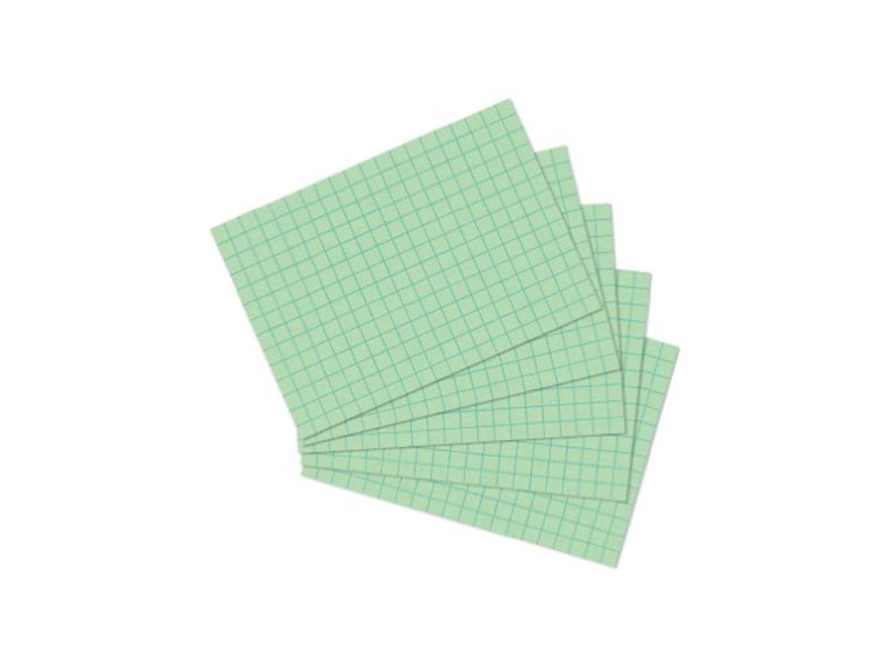 herlitz Fiches bristol, A7, quadrillé, vert
