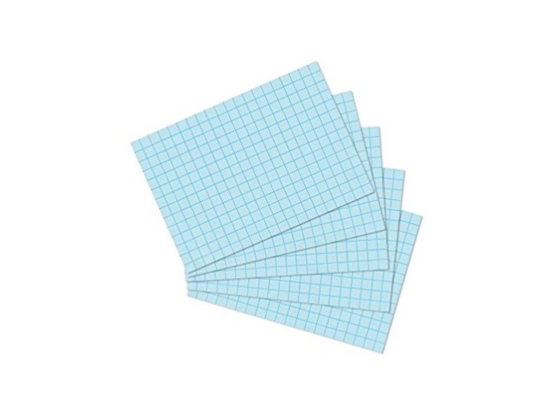 herlitz Fiches bristol, A7, quadrillé, bleu
