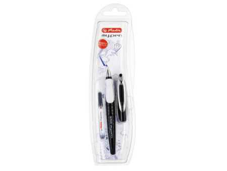 herlitz Stylo plume my.pen, plume: M, noir / blanc