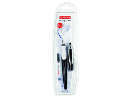herlitz Stylo plume my.pen, plume: M, noir / blanc