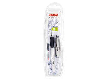 herlitz Stylo plume my.pen, plume: L, blanc / noir/noir