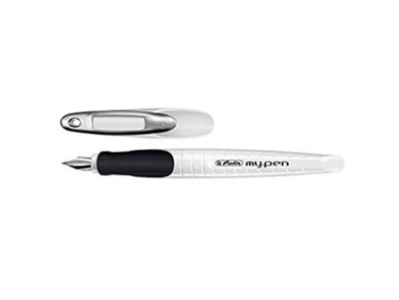 herlitz Stylo plume my.pen, plume: L, blanc / noir/noir