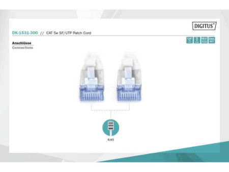 DIGITUS Câble patch Premium, Cat. 5e,SF/UTP, (BS77021), gris