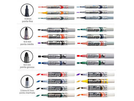 Pentel Marqueur pour tableau blanc MAXIFLO MWL5S, bleu