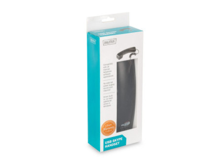 DIGITUS Combiné téléphonique USB, noir, Plug-and-Play, pour
