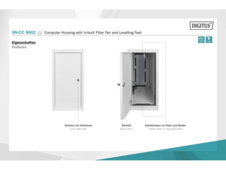 DIGITUS Boîtier CPU Eco-Line avec ventilation active
