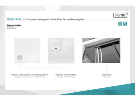 DIGITUS Boîtier CPU Eco-Line avec ventilation active