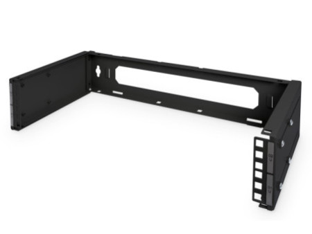 DIGITUS Support mural universel 19', 2 U, (RAL 9005), noir