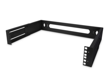 DIGITUS Support mural universel 19', 2 U, (RAL 9005), noir