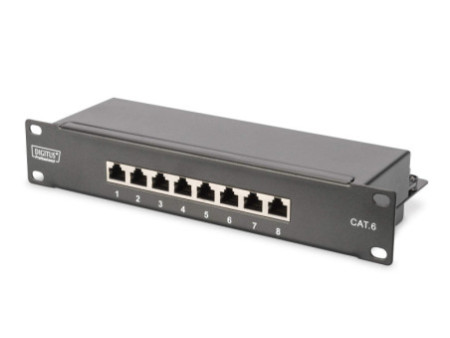 DIGITUS Panneau de brassage 10' cat.6, classe E, 8 x RJ45,