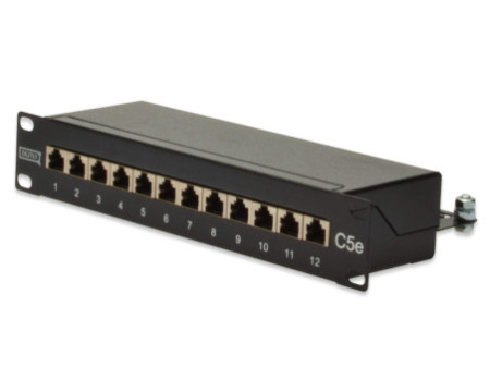DIGITUS CAT.5e 10' panneau brassage, 12 x RJ45, blindé, 1U