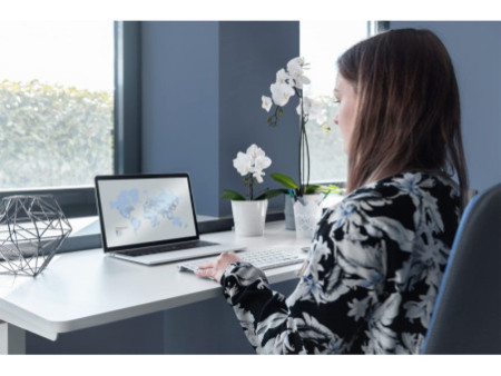 DIGITUS Bureau assis-debout, (L)1.200 mm, blanc