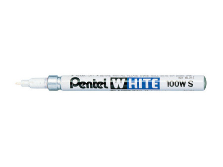 Pentel Marqueur permanent X100W, pointe ogive, 3,0 mm, blanc