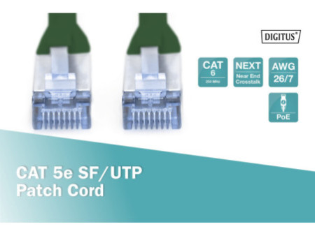 DIGITUS Câble patch Premium, Cat. 5e, SF/UTP, 0,5 mm mm m,