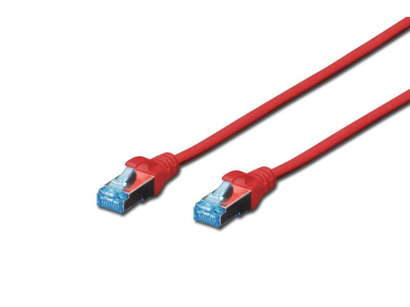 DIGITUS Câble patch, Cat.5e, SF/UTP, 3 m, rouge