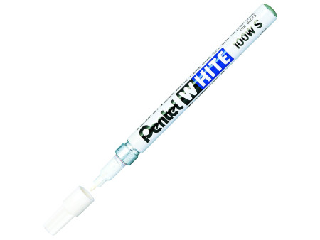 Pentel Marqueur permanent X100W, pointe ogive, 1,3 mm, blanc