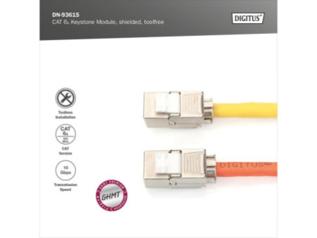 DIGITUS Module Keystone cat.6A, blindé, gris