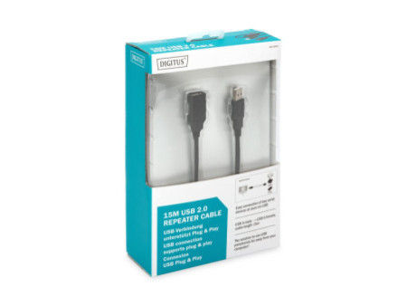 DIGITUS Rallonge USB, mâle - femelle, 15,0 m,
